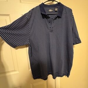 Izod Blue and White Striped Polo Shirt